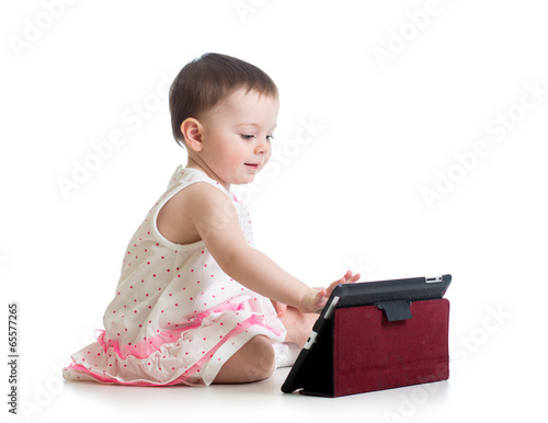 child girl playing with a d...