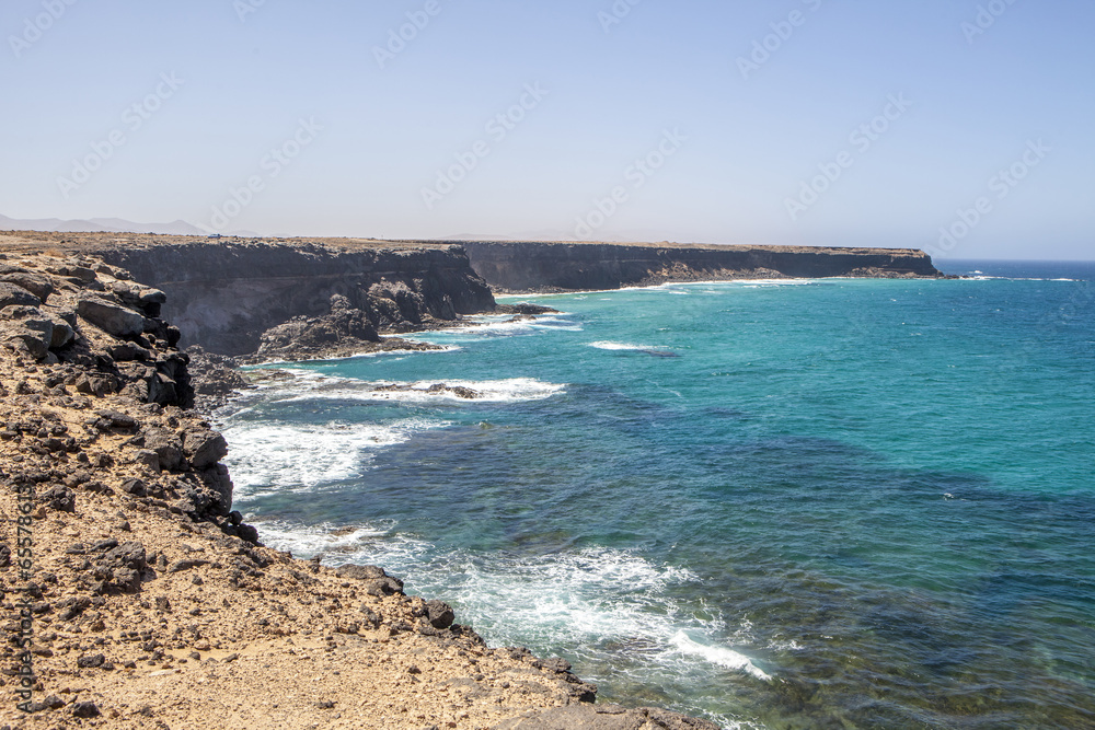 cliff on the ocean, el cotillo, fuerteventura