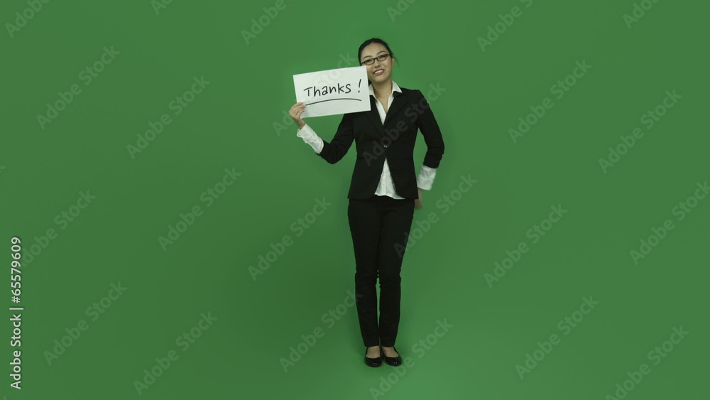 Asian business woman isolated greenscreen green background Asian business woman isolated greenscreen green background