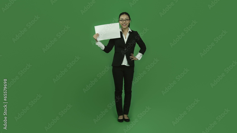 Asian business woman isolated greenscreen green background Asian business woman isolated greenscreen green background