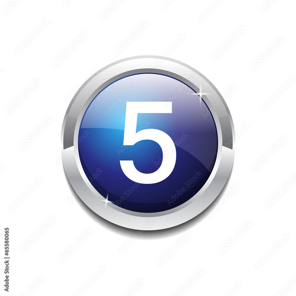 5 Number Circular Vector Blue Web Icon Button 5 Number Circular Vector Blue Web Icon Button
