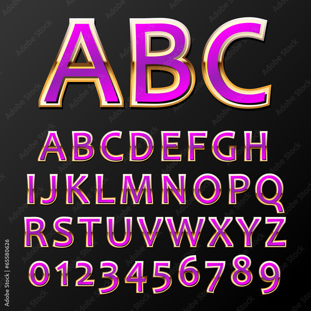 Vector illustration of a purple metal alphabet Vector illustration of a purple metal alphabet