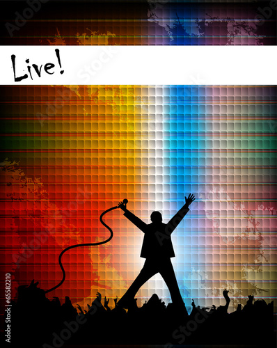illustration of singer performing 