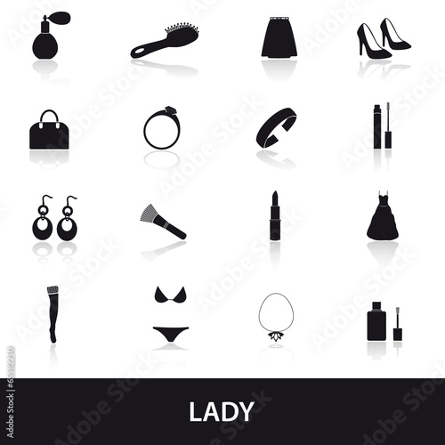 lady stuff needs icons set eps10