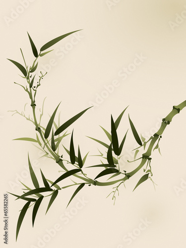 oriental style painting, bamboo branches