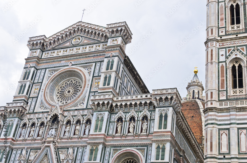 External details of Santa Maria del Fiore cathedral in Florence