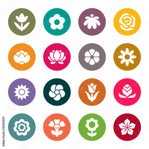 Flower icon set