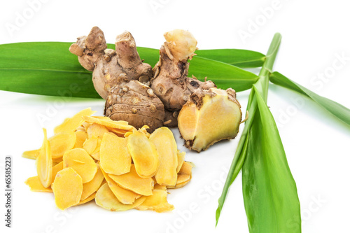 Photography Cassumunar ginger or Plai : Plai oil to ease pain .