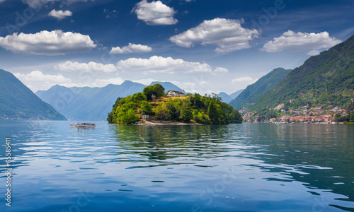 View of the island Comacina on Lake Como.