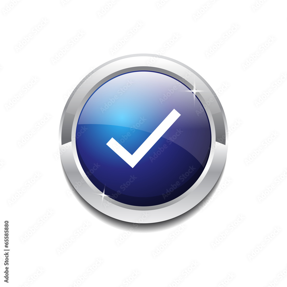 Tick Mark Circular Vector Blue Web Icon Button Tick Mark Circular Vector Blue Web Icon Button