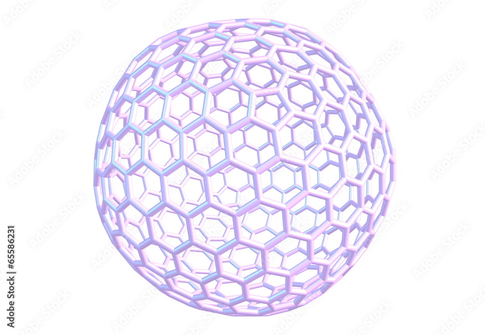 Fullerene molecule isolated on white Fullerene molecule isolated on white
