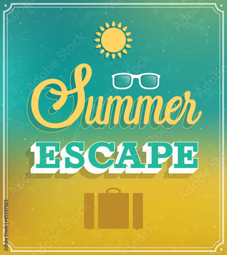 Summer Escape typographic design.