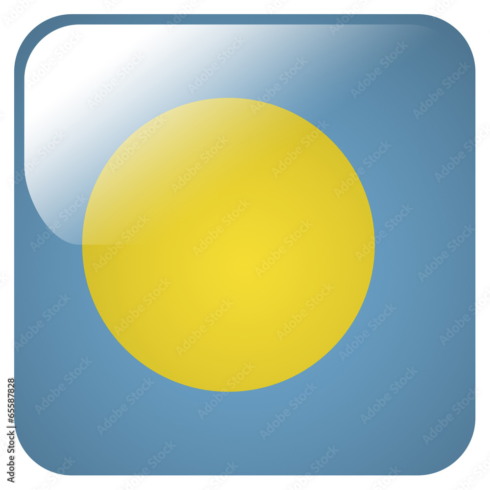 Glossy icon with flag of Palau