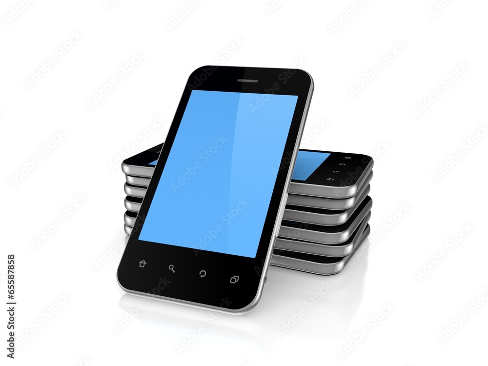 Modern mobile phone with empty screen. Modern mobile phone with empty screen.