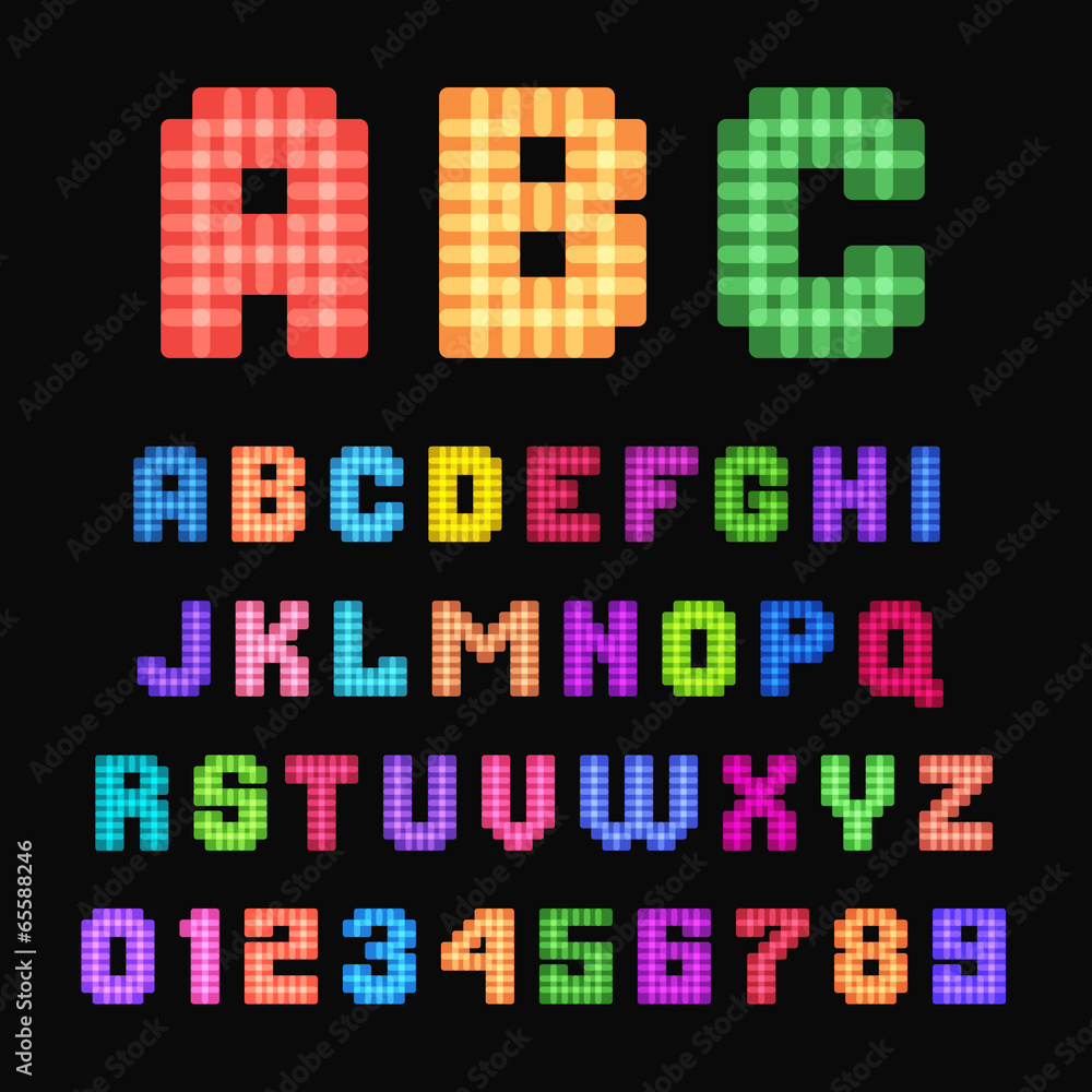 Pixel font. Pixel font.