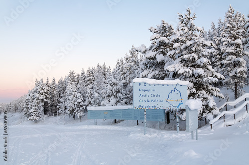 Obraz na płótnie Arctic Circle near the Jokkmokk, Sweden w salonie