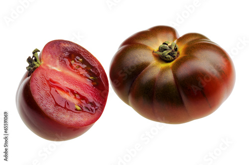 isolated sliced green tomato