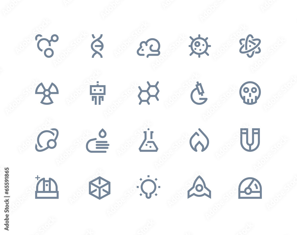 Science icons. Line series