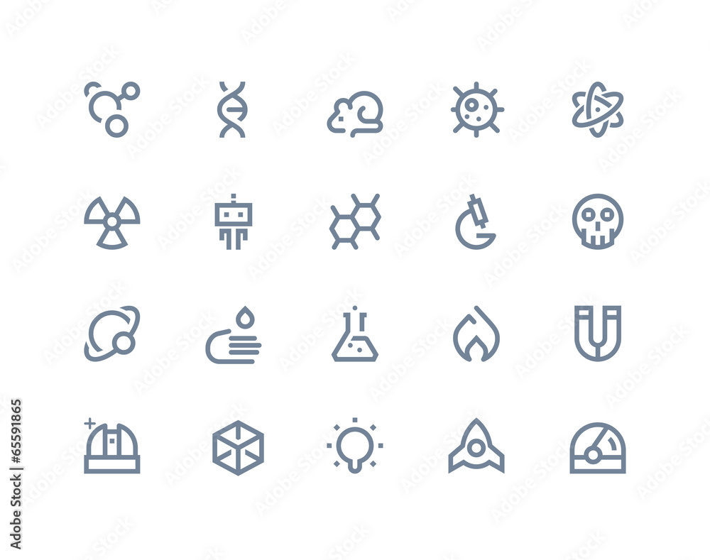 Science icons. Line series Science icons. Line series