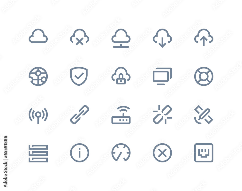 Wireless network icons. Line series Wireless network icons. Line series