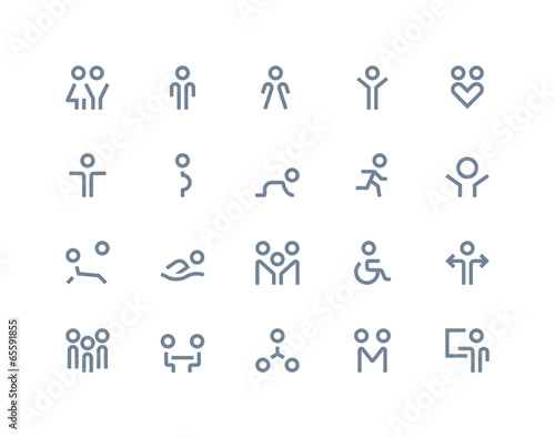 People icons. Line series