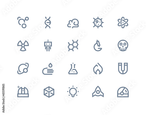 Science icons. Line series