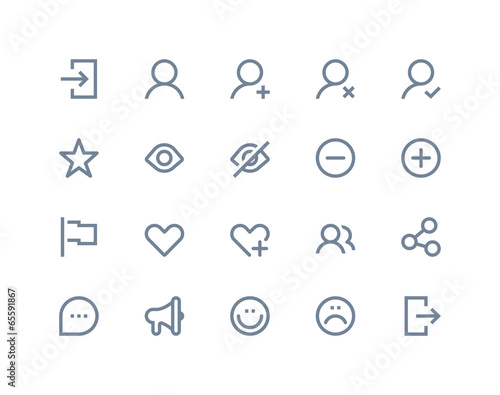 Social and communication icons. Line series