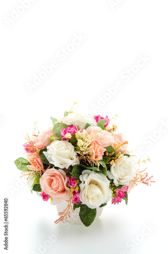 Bouquet flowers isolated on white © siraphol