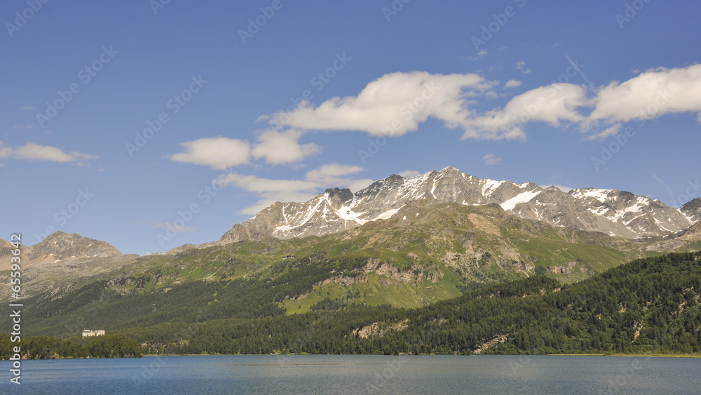Sils, Silsersee, See, Schweizer Alpen, Sommer, Graubünden Sils, Silsersee, See, Schweizer Alpen, Sommer, Graubünden