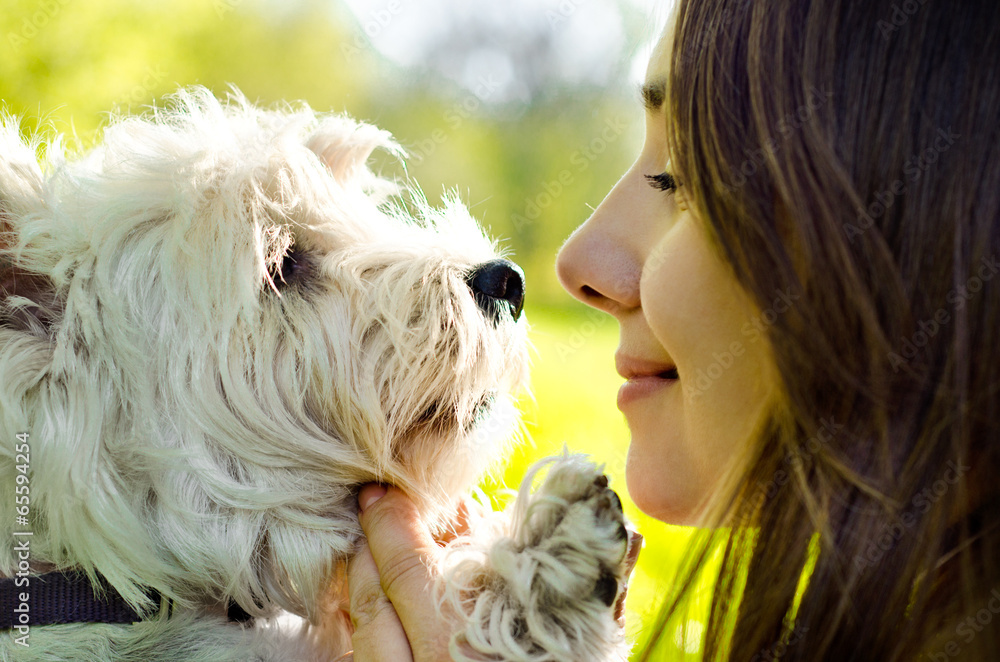 woman with dog