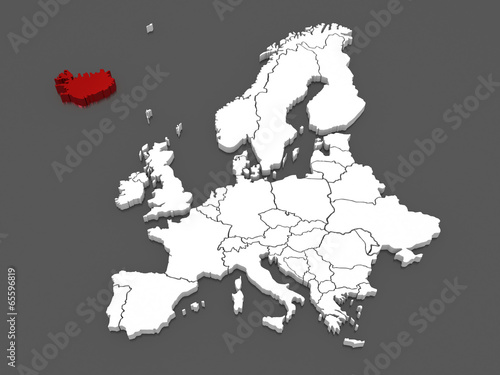 Map of Europe and Iceland.