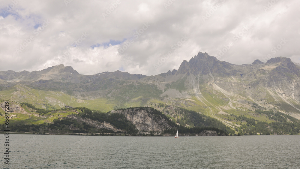 Maloja, Silsersee, See, Schweizer Alpen, Sommer, Graubünden