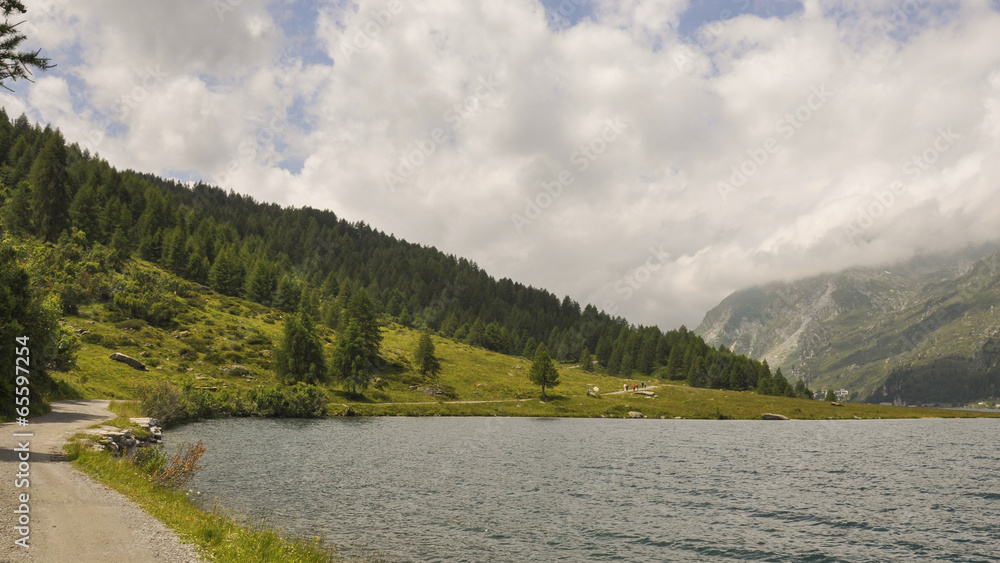 Maloja, Dorf, See, Silsersee, Wanderung, Alpen, Schweiz