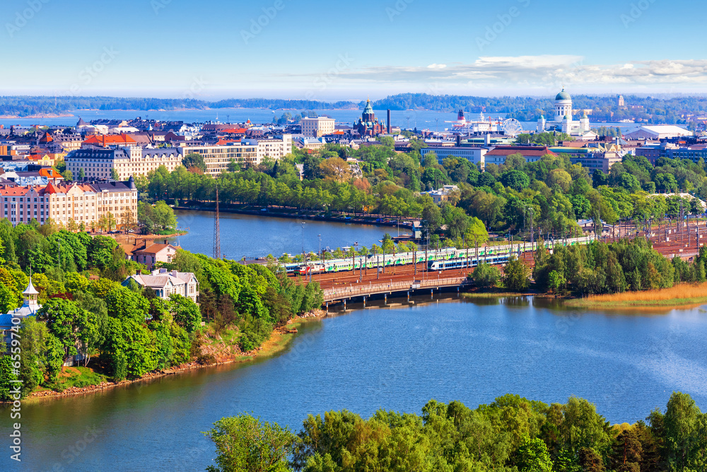Fototapeta premium Aerial panorama of Helsinki, Finland