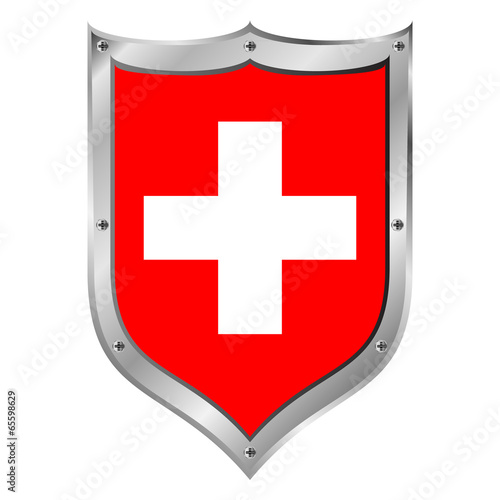 Swiss flag button.