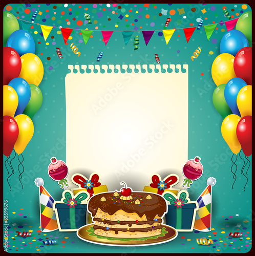 Happy birthday with a sheet of paper