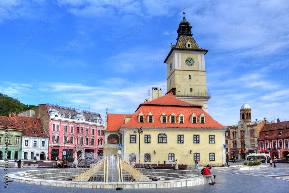 Council Square in Brasov city, Piata sfatului, Romania
