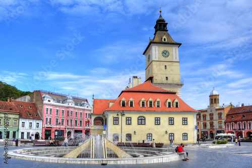 Council Square in Brasov city  Piata sfatului  Romania