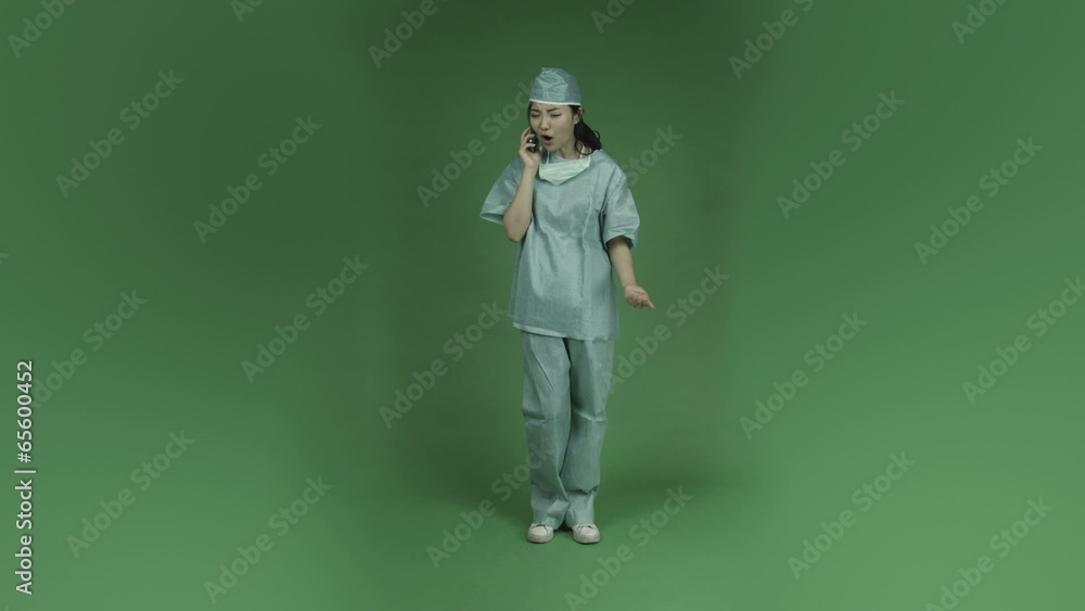 young asian adult woman doctor surgeon isolated on green-screen young asian adult woman doctor surgeon isolated on green-screen