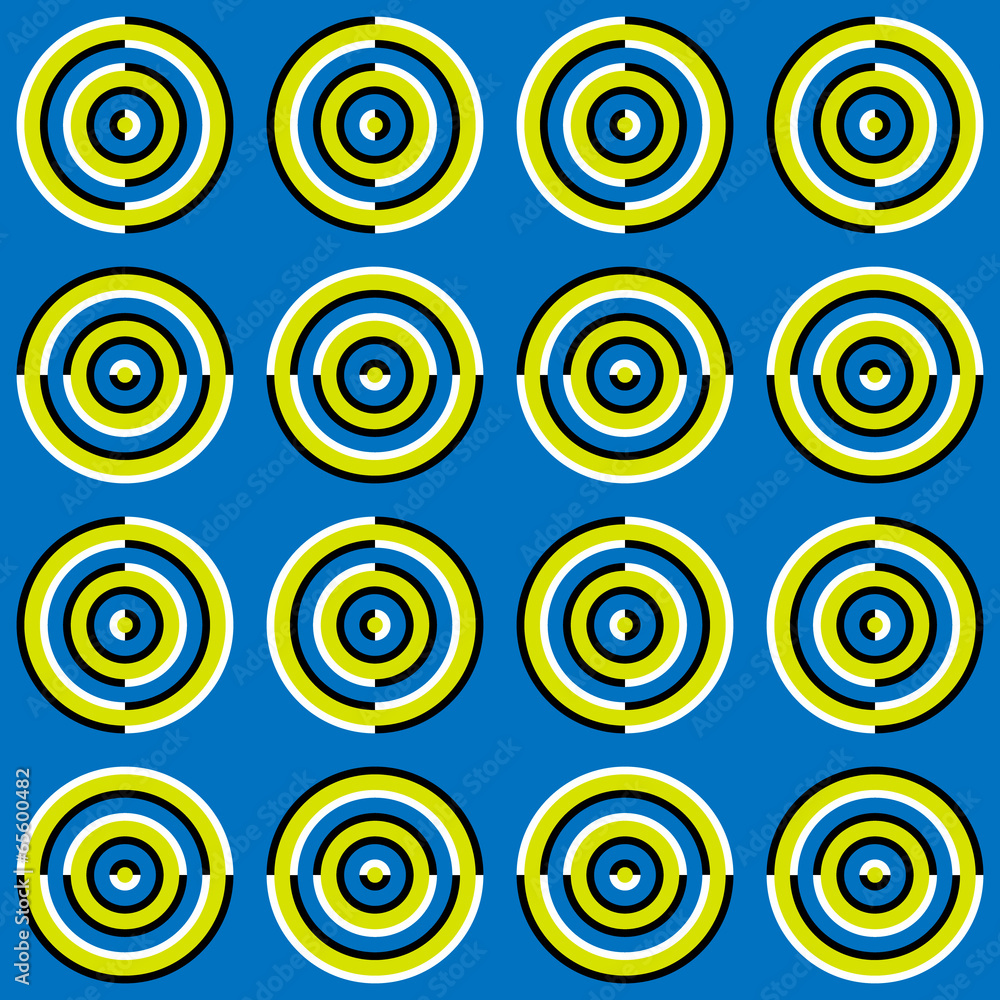 Moving Rings Optical Illusion, Vector Seamless Pattern Moving Rings Optical Illusion, Vector Seamless Pattern