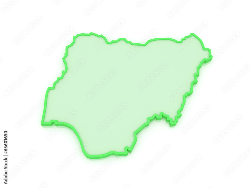 Obraz premium Map of Nigeria.
