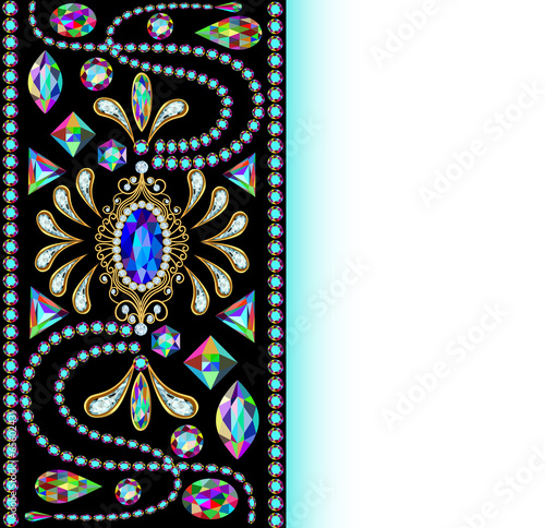 background of jewelry and precious stones with space for text