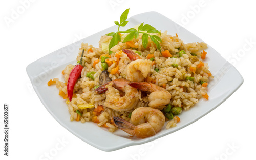 Fried rice with shrimps