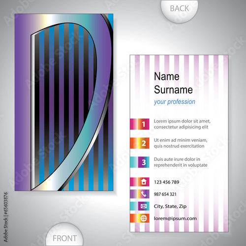 Universal business card with initials D
