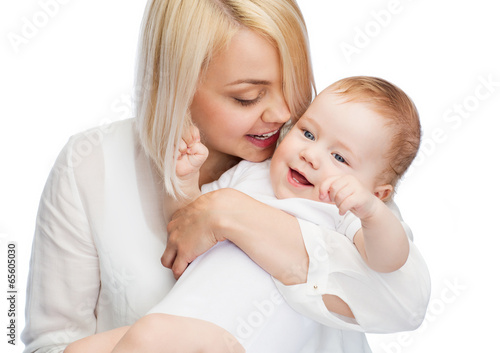 happy mother with smiling baby