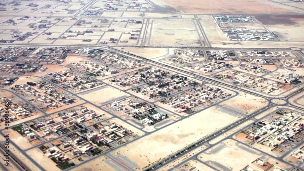 View of the city of Abu Dhabi from the airplane View of the city of Abu Dhabi from the airplane