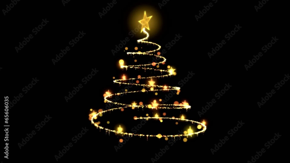 Rotating Christmas Tree Animation - Loop Golden Rotating Christmas Tree Animation - Loop Golden