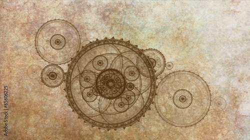 Wallpaper Mural Antique Clock Mechanism On Grunge Parchment Torontodigital.ca