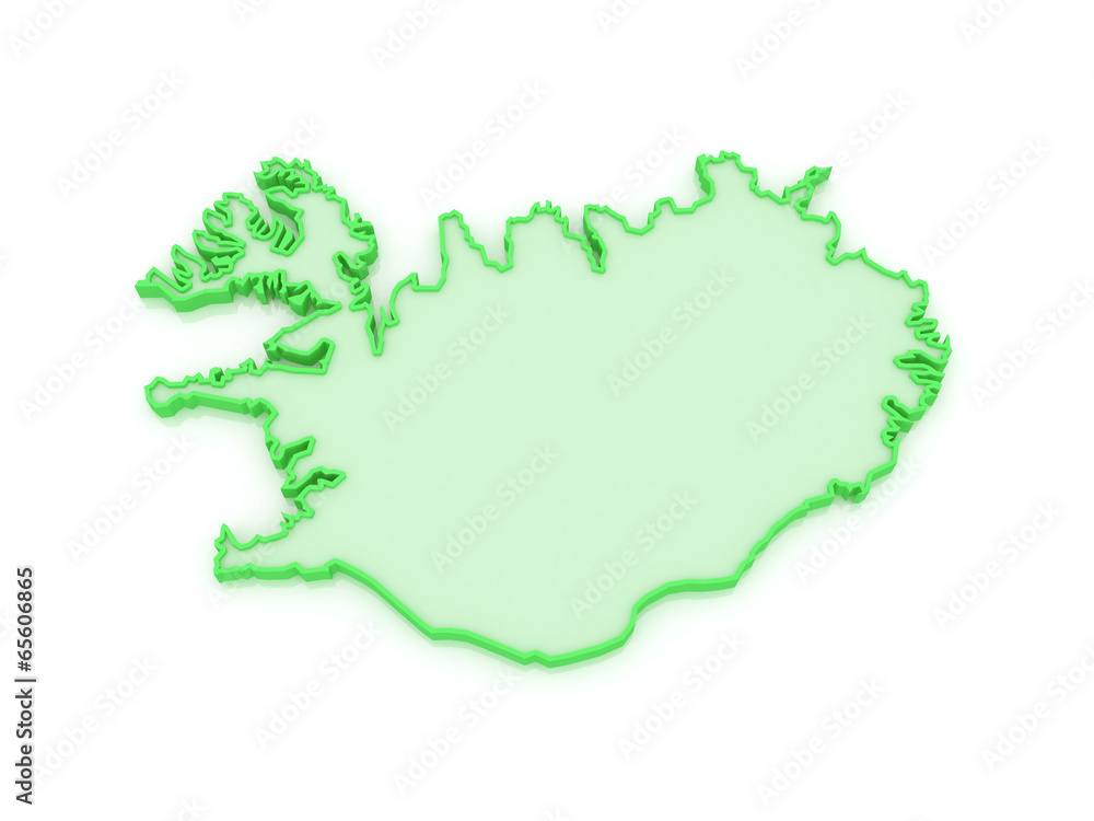 Fototapeta premium Map of Iceland.