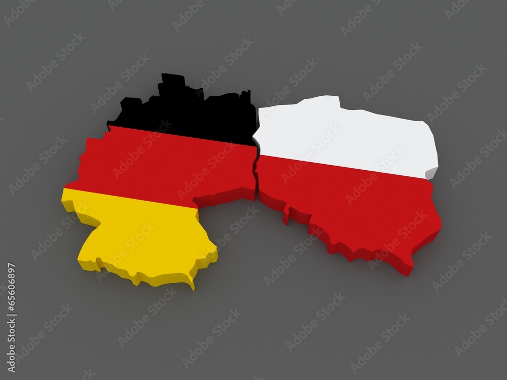 Obraz premium Germany and Poland. map.